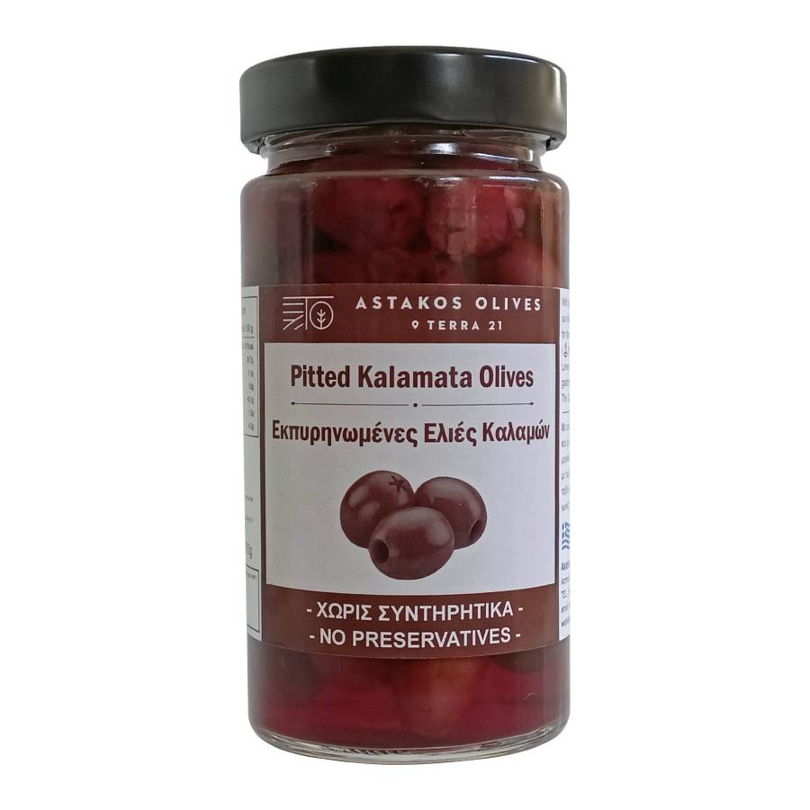 Pitted Kalamata Olives Glass 363g