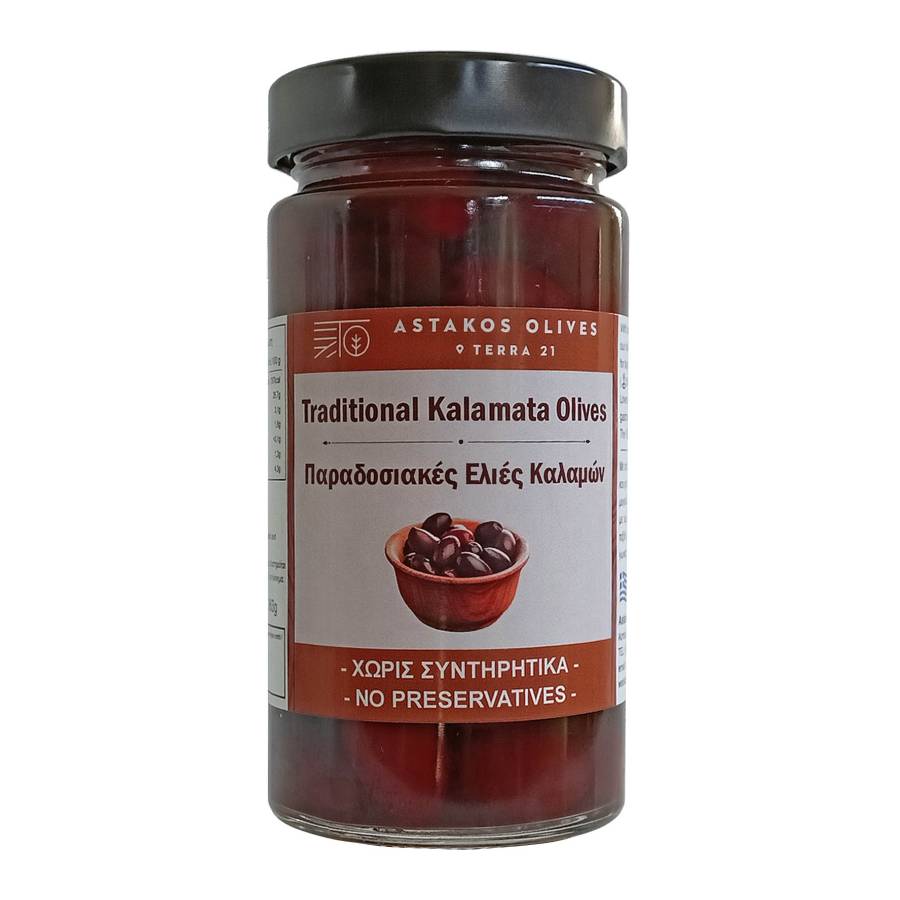 Traditional Kalamata Olives Glass 363g